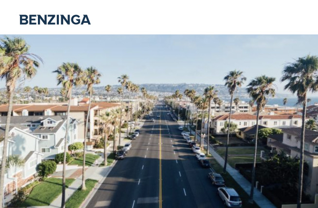 street in california with houses and palm trees