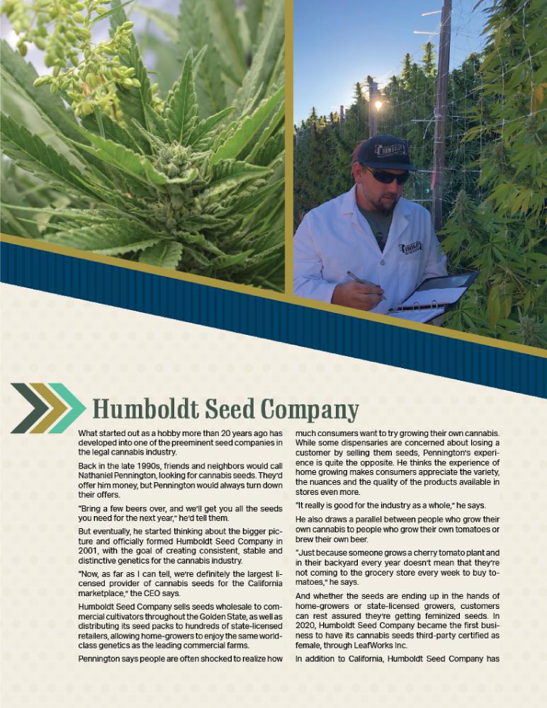 Humboldt Seed Company Feature in Marijuana Venture Magazine