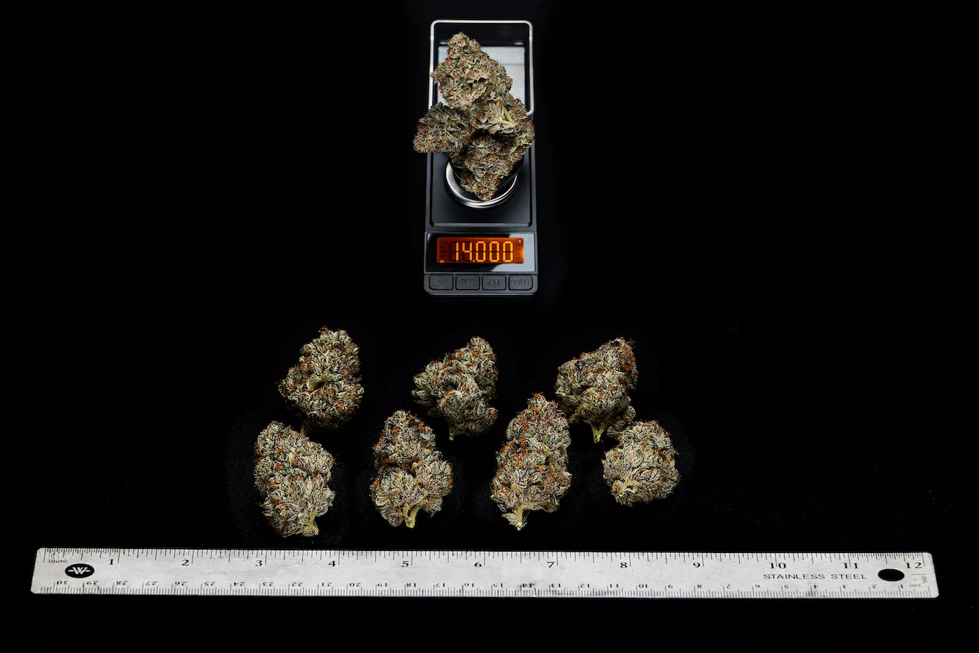 one half-ounce of marijuana for scale