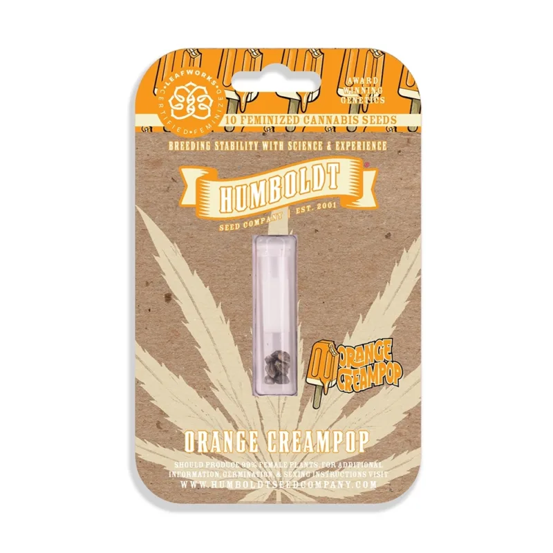 Orange Creampop feminized cannabis seed packaging humboldt seed company