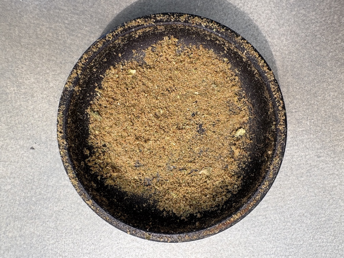 kief at the bottom of a cannabis grinder