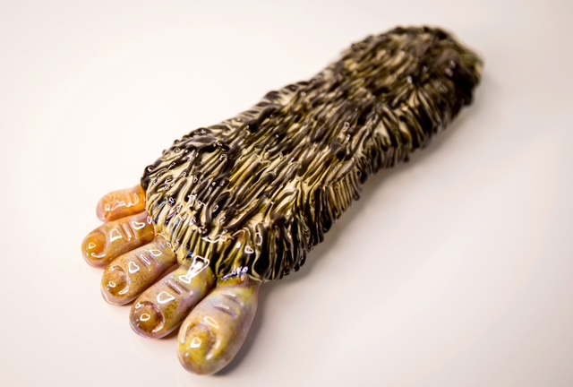 Sasquatch foot functional glass art