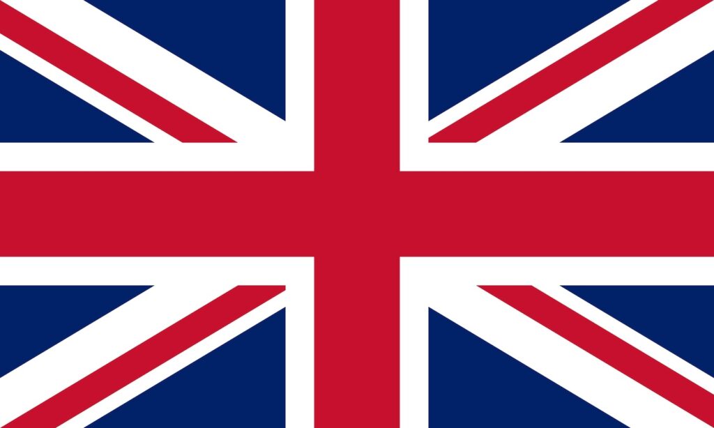 UK Flag union jack blue red and white