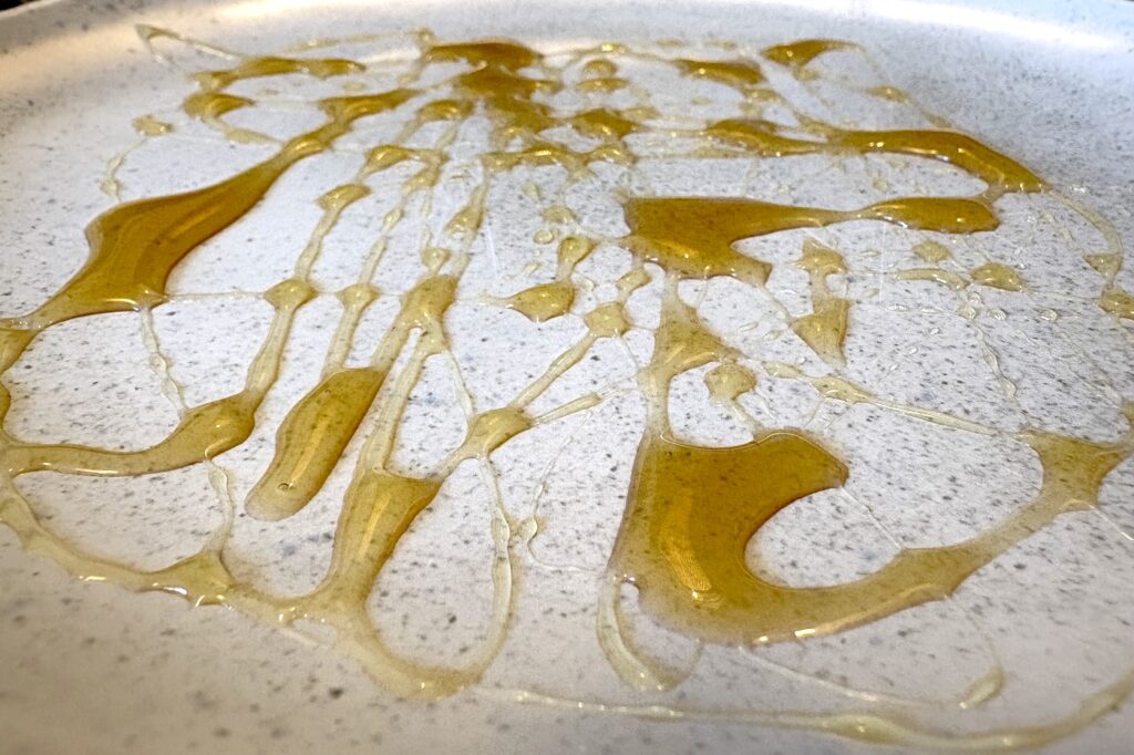 honey on a plate for cannahoney recipe