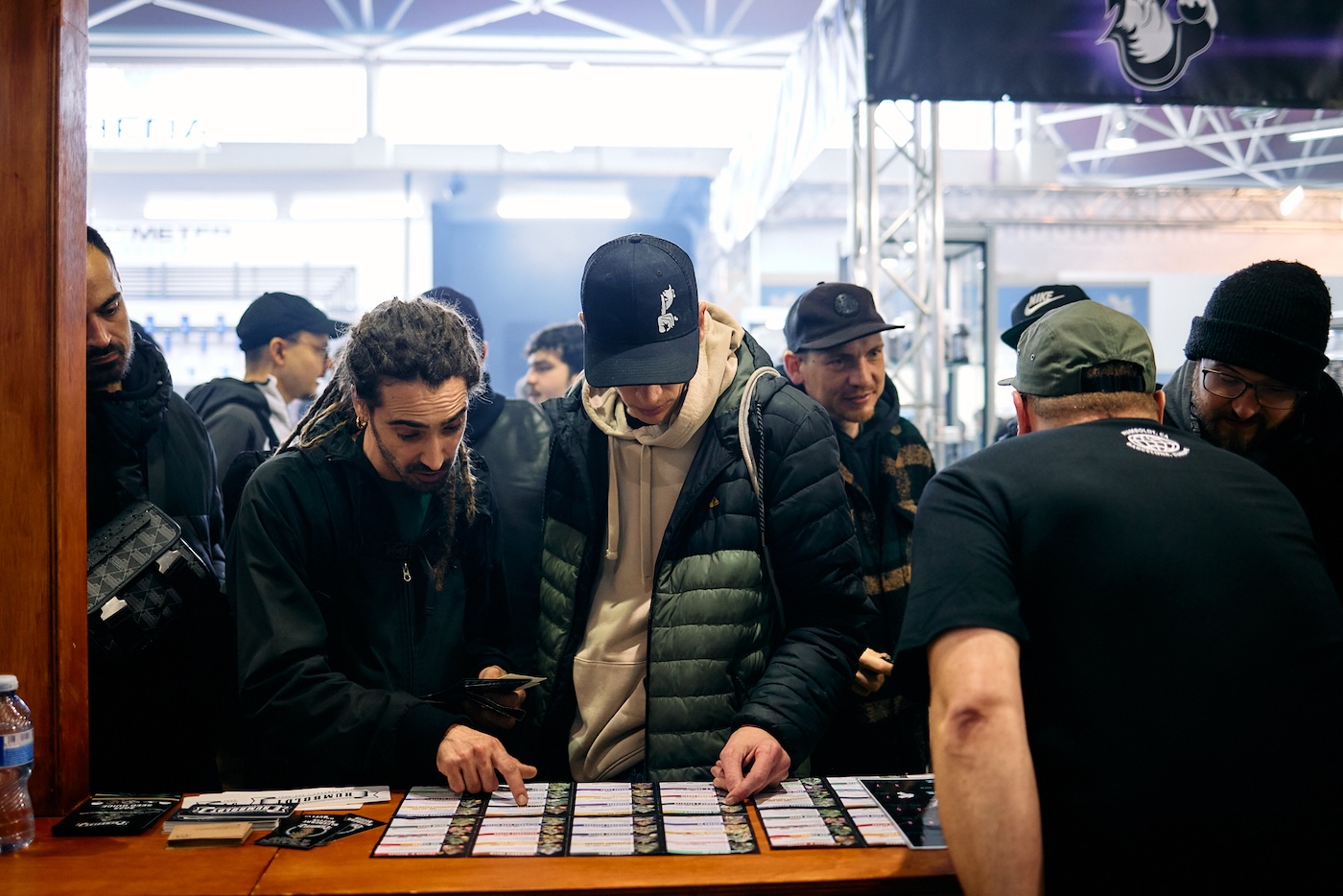 Customers lined up at the humboldt seed company booth in spain at spannabis 2025
