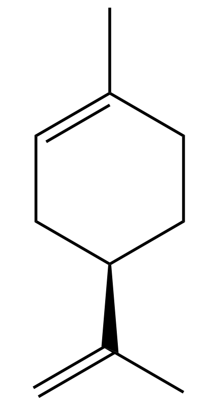 Estructura química del limoneno